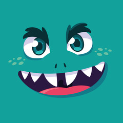 Blue monster cartoon design icon vector ilustration