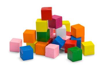 Colorful Wood Block Pile
