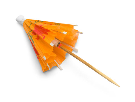 Folded Orange Drink Umbrella