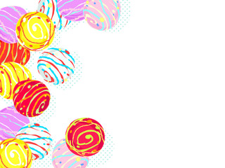 カラフルな水風船のイラスト背景