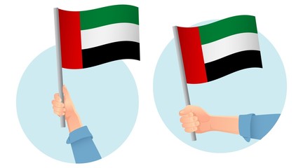 united arab emirates flag in hand icon