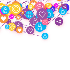 Social media marketing, Communication concept.