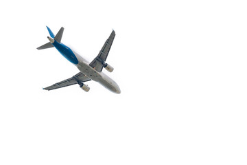 Airplane takes off from international airport isolated on white background