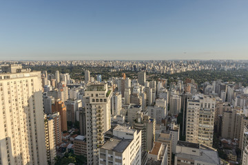 Sao Paulo city view from the top of building in the Paulista Avenue region