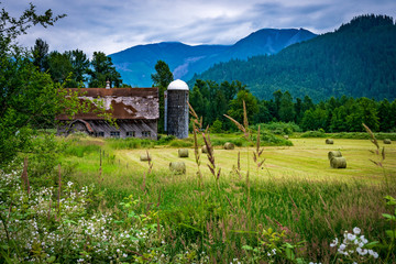 Farm with Old Barn Washington State