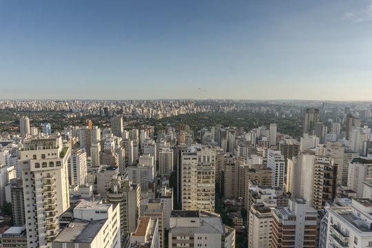 Sao Paulo city view from the top of building in the Paulista Avenue region © Tania
