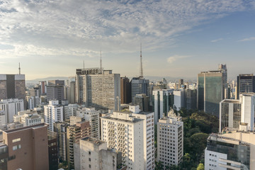 Fototapeta premium Sao Paulo city view from the top of building in the Paulista Avenue region