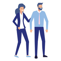 business man and woman characters