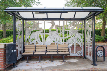 Bus stop bench Tallahassee Florida