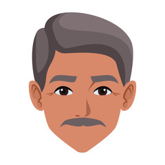indian man face avatar cartoon