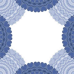 Abstract floral decorative frame for greeting card or invitation in ethnic style