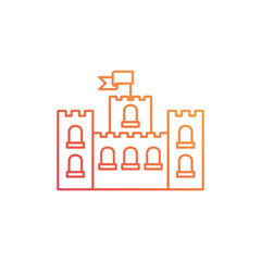 silhouette of sand castle on white background