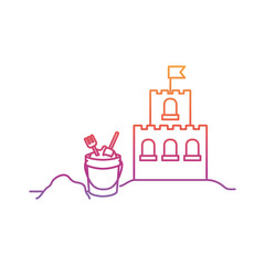 silhouette of sand bucket on white background