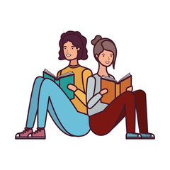 couple sitting with book in hands