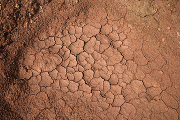 Red soil cracked by drought Red Clay Cracking