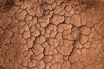 Red soil cracked by drought Red Clay Cracking