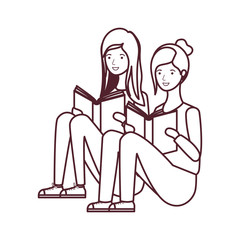 women sitting with book in hands