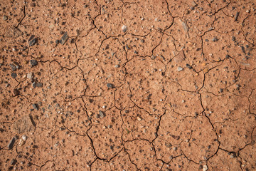 Dry surface texture and small gravel in dry weather