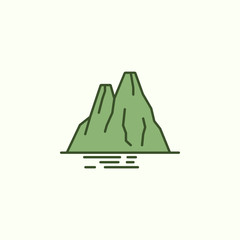 cliffs with simple color element icon