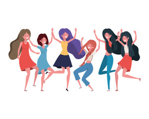Fototapeta premium dancing women in white background