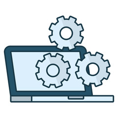 laptop computer settings gears icon