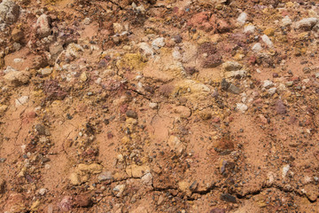 Colorful earth and sandstone on construction site Coloured earth and stone