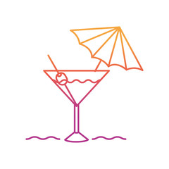 silhouette of cocktail on white background