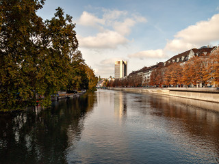 City view of Zurich along Limmat river in Switzerland