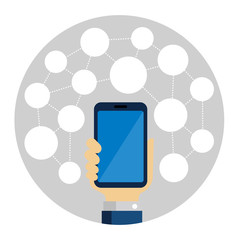 smartphone network template flat illustration  (round shape)