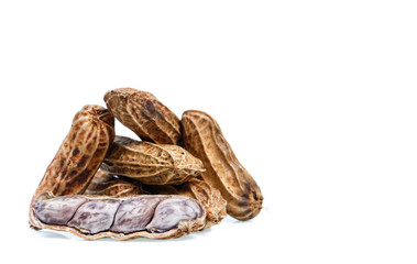 Boiled peanuts isolated on white background