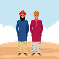 indian men avatar cartoon character
