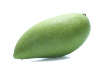 green mango on white background