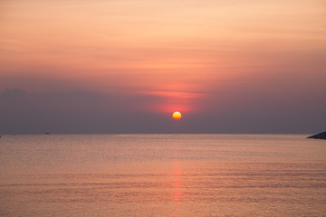Beautiful sunset over the ocean. Sunrise in the sea