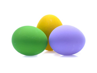 Perfect colorful handmade easter eggs isolated on a white