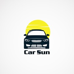 car sun logo designs simple concept, icon, element, and template for company