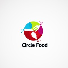 circle food with modern colorful logo designs concept, icon, element, and template for company