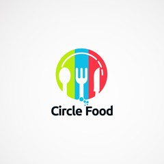 circle food simple logo designs concept, icon, element, and template for business