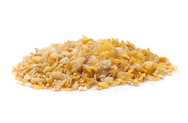 corn flakes isolated on white