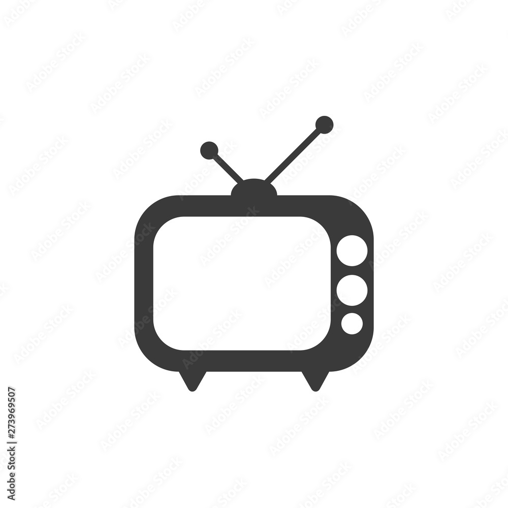 Poster Television icon black color editable. Tv symbol Flat vector sign isolated on white background. Simple vector illustration for graphic and web design.