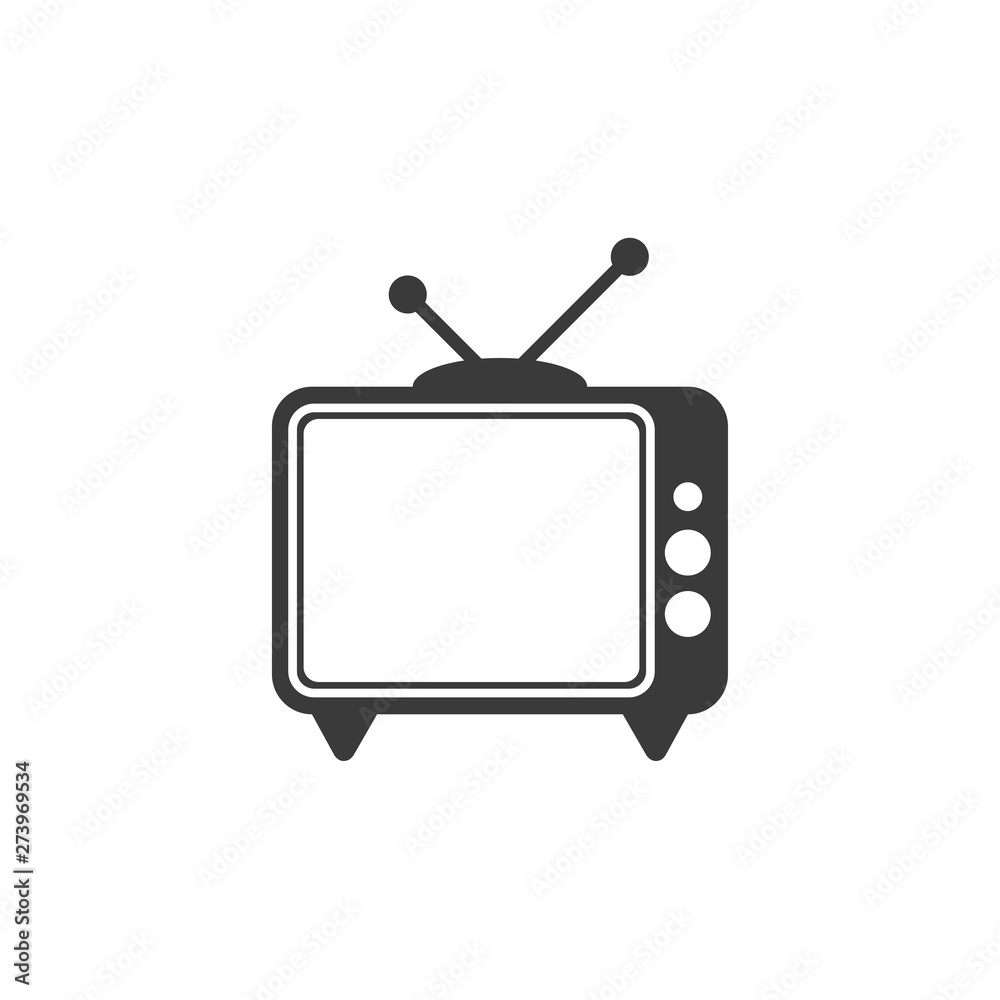 Poster television icon black color editable. tv symbol flat vector sign isolated on white background. simpl