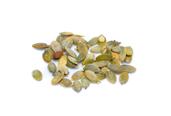 Pumpkin seeds isolated on  white background