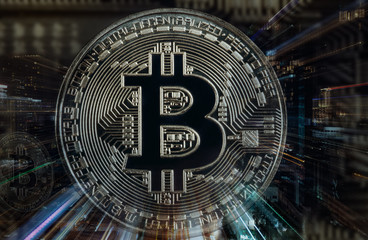 bitcoin currency exchange board, can use as background and financial concept