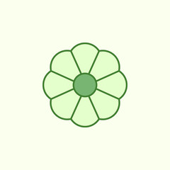 flower with simple color element icon
