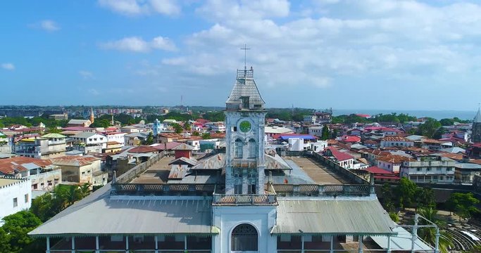 Aerial. Stone town, Zanzibar, Tanzania.