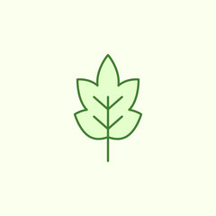 leaf with simple color element icon