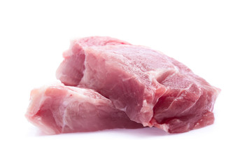 Fresh raw beef steak isolated on white background