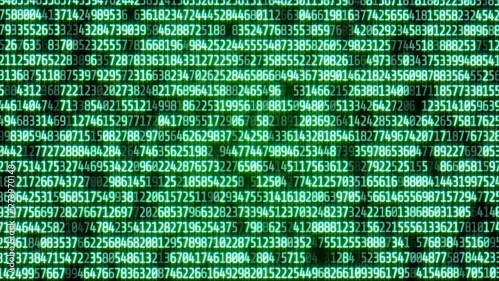 Leinwandbilder Digital Data Binary Code Number Bit Transfer Technology. Abstract Futuristic Matrix Array Display For Scifi Information Background.
