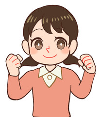 ガッツポーズする子ども