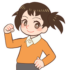 ガッツポーズする子ども