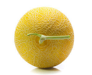 cantaloupe melon isolated on white